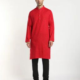 Self-Weaved Slim Fit Kurta-image-36