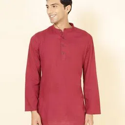 Men Block Print Regular Fit Kurta-image-4