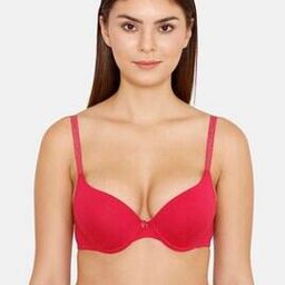 Zivame Glitter Straps Push-Up Wired Medium Coverage T-Shirt Bra - Cerise-image-2