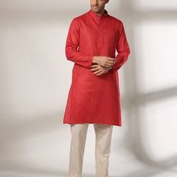 Men Woven Slim Fit Kurta-image-94