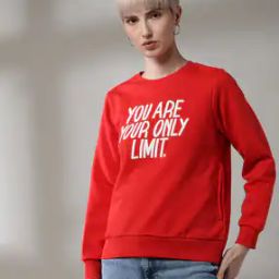 Women Typographic Print Regular Fit Sweatshirt-image-20