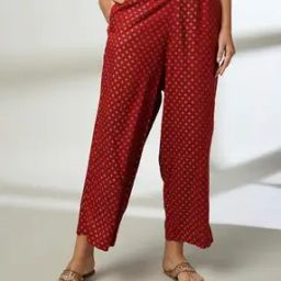 Women Block Print Relaxed Fit Palazzos-image-37
