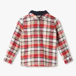 Boys Checked Relaxed Fit Hooded Shirt-image-42