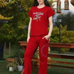 Women Typographic Loungewear Set-image-55