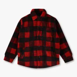 Boys Checked Boxy Fit Jacket with Patch Pocket-picture-17