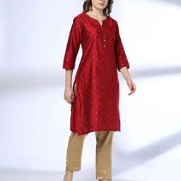 Women Floral Print Straight Kurta-image-97
