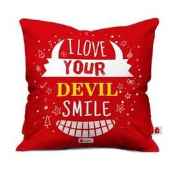 I Love Your Devil Smile Quote Print Cushion 12" x 12"-40
