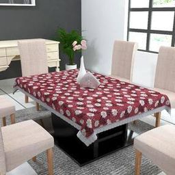 Floral Print Waterproof 6-Seater Dining Table Cover-image-86