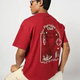 Men Graphic Print Relaxed Fit Crew-Neck T-Shirt-image-66