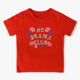Girls Typographic Print Regular Fit Crew-Neck T-Shirt-image-27