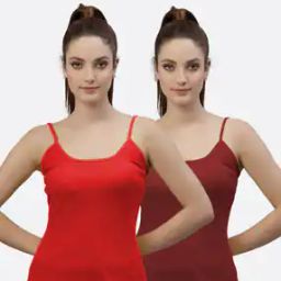 Pack of 2 Sleeveless Camisole with Adjustable Straps-image-51
