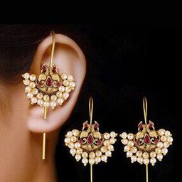 Women Vighnaharta Twinkling Ear Cuffs-image-52