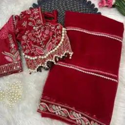 Women Lace Border Saree-image-15