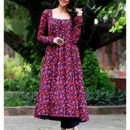 Women Floral Print Fit & Flare Dress-image-3