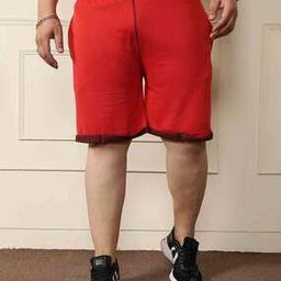 Men Flat-Front Regular Fit Knit Shorts-picture-49