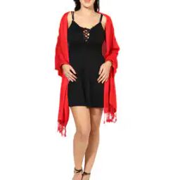 muffly Solid Stole with Fringes-picture-15