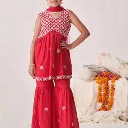 Girls Embroidered 3-Piece Kurta Set-image-72