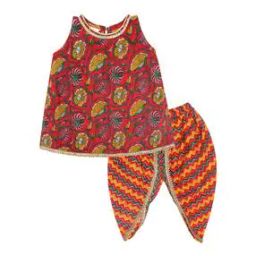 Floral Print Round-Neck Kurta Set with Salwar Pants-image-2