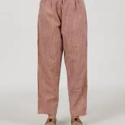 Women Striped Pants with Elasticated Waist-picture-38