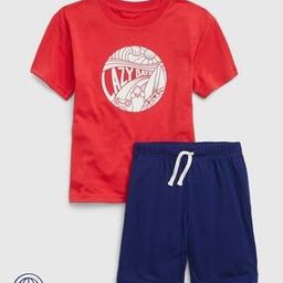Boys Graphic Print T-Shirt & Shorts Set-image-36