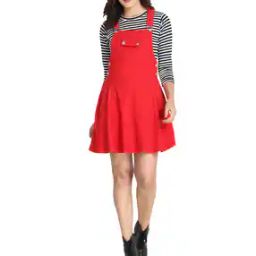 Dungaree Dress with Flap Pockets-image-41