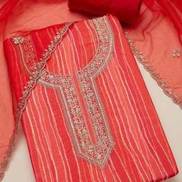 Women Striped 3-Piece Unstitched Dress Material-image-30