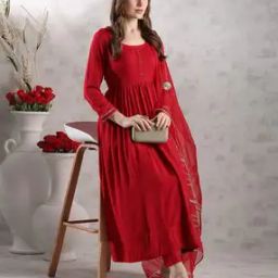Women Anarkali Kurta Set-image-13