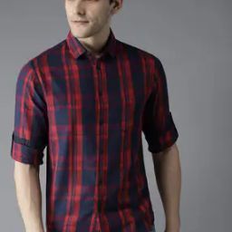 Checked Slim Fit Shirt with Patch Pocket-image-2