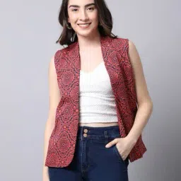 even Floral Pattern Open-Front Jacket image 1