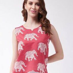 Elephant Print Sleeveless Top-picture-13