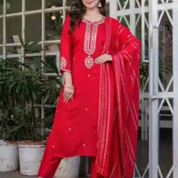 Women Embroidery Straight Kurta Set-image-62