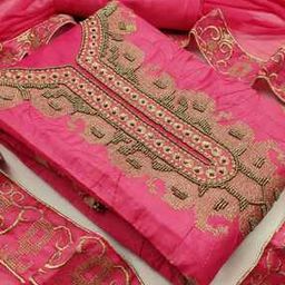 Women Embroidery Unstitched Dress Material-image-88
