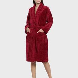 Women Cotton Bathrobe with Shawl Collar-picture-42