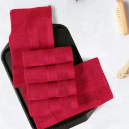 Set of 6 Cotton Face Towels 12" x 12"-picture-29