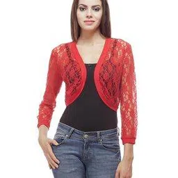 Floral Lace Cropped Shrug-image-3