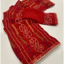 Women Bandhani Print Georgette Saree-image-52