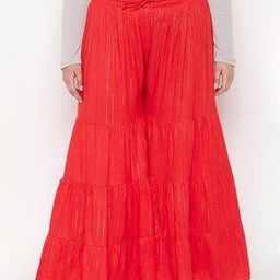 Flared Shararas with Elasticated Drawstring Waist-image-1