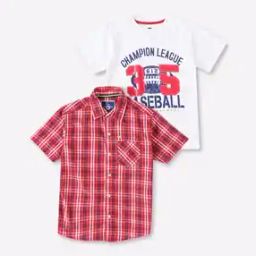 Checked Shirt with T-shirt-image-44