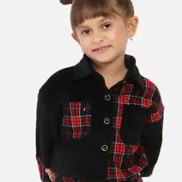 Girls Checked Jacket with Patch Pockets-picture-35