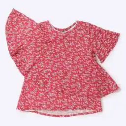 Floral Print Top with Ruffle Overlay-image-0