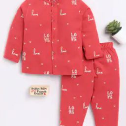 Girls Typographic Print Loungewear Set-picture-27