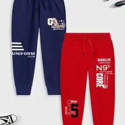 Boys Pack of 2 Typographic Print Joggers-picture-3
