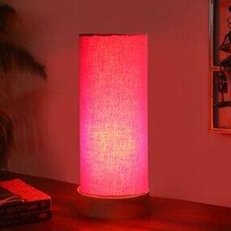 Cotton Table Lamp with Wooden Base-image-36