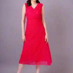 Women Pleated Fit & Flare Dress-image-13