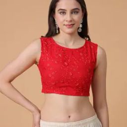 Women Embroidered Side-Open Blouse-52