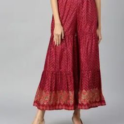 Women Micro Print Shararas with Elasticated Waist-picture-35