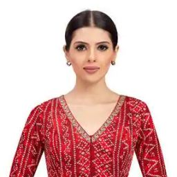 Women Bandhani Print Front-Open Blouse-image-87