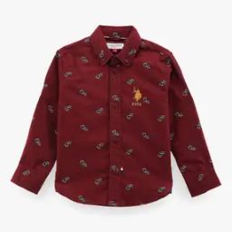 Boys Brand Print Regular Fit Shirt-picture-18