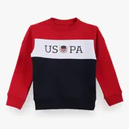 u.s. polo assn. Boys Colourblock Regular Fit Cotton Round-Neck Sweatshirt-picture-42