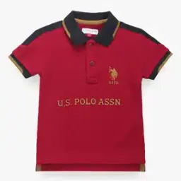 Boys Brand Embossed Regular Fit Polo T-Shirt-image-31